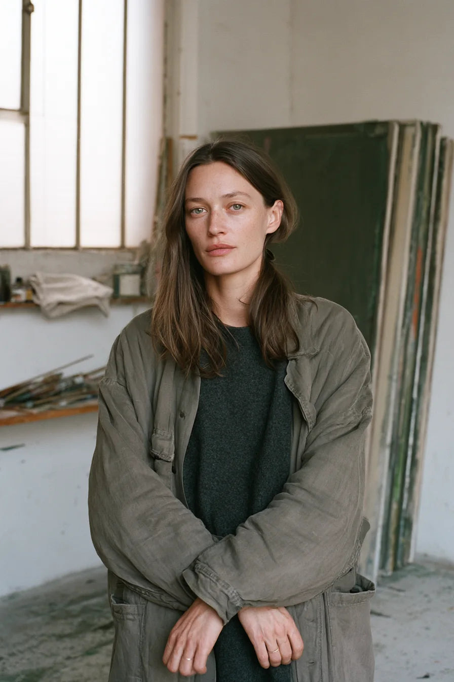 Elise Marlowe in her painting studio