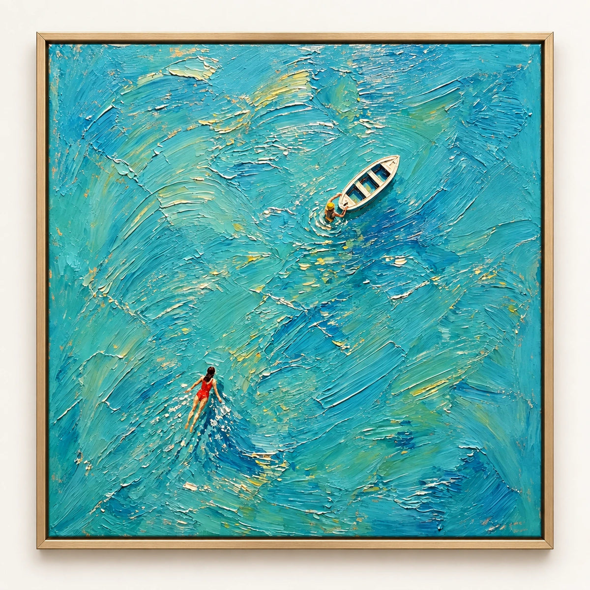 Hand-Painted Artwork | Ocean Wandere [noon:detail:framed-front]