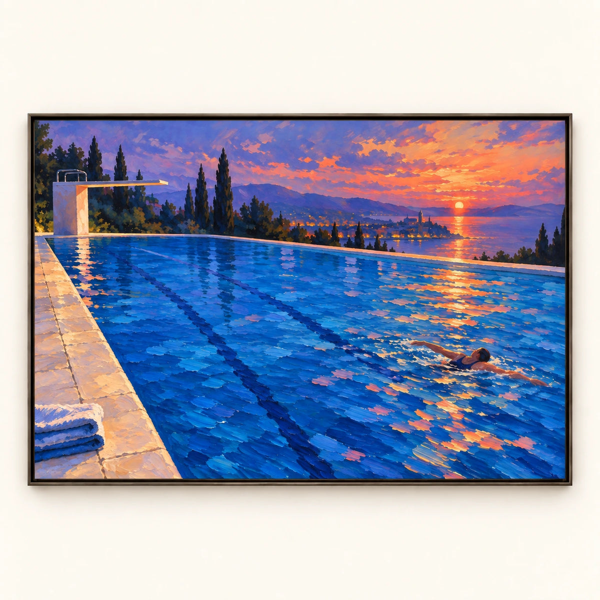 Sunset Pool by the Sea [noon:detail:framed-front]