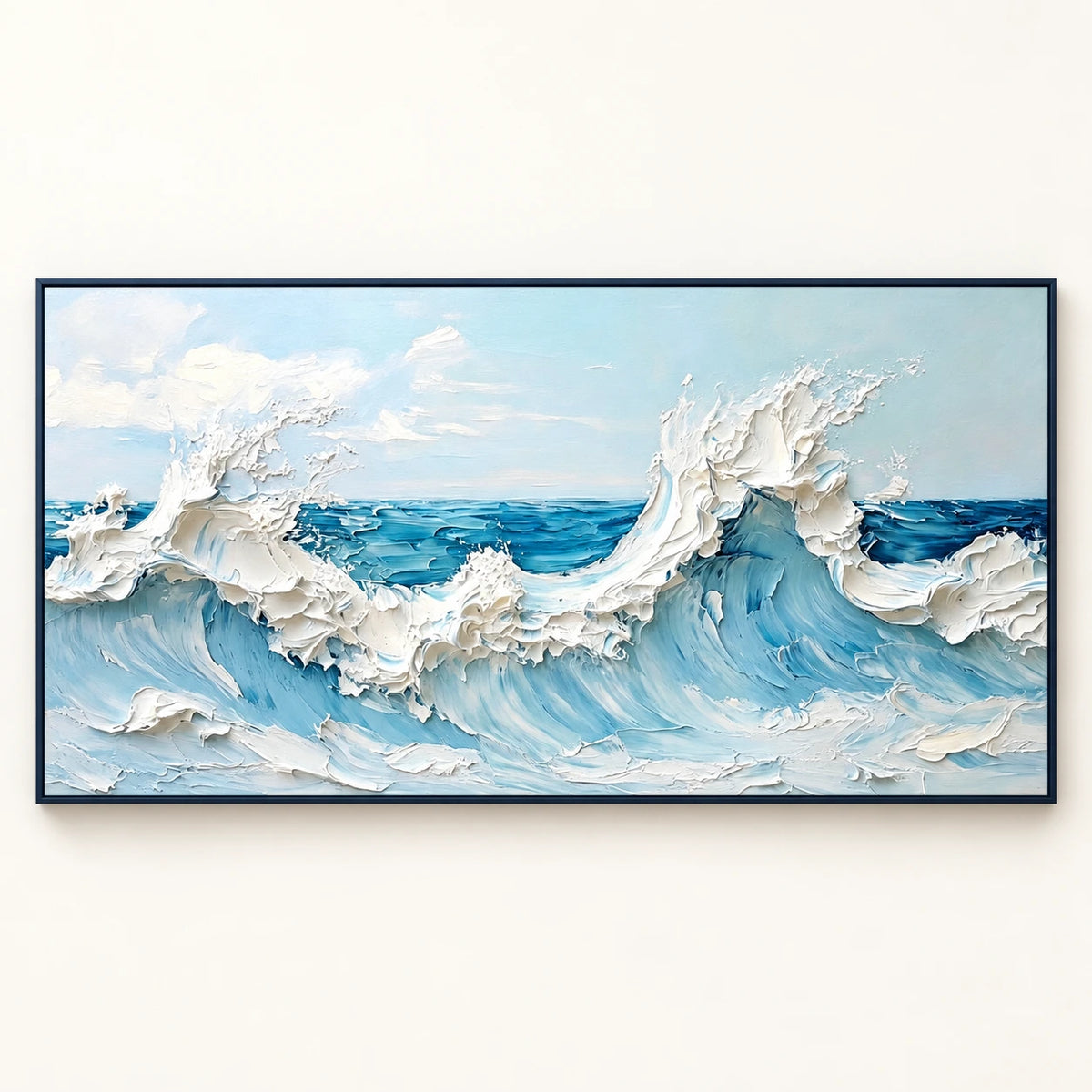 Hand-Painted Artwork | Seafoam Breakers [noon:detail:framed-front]