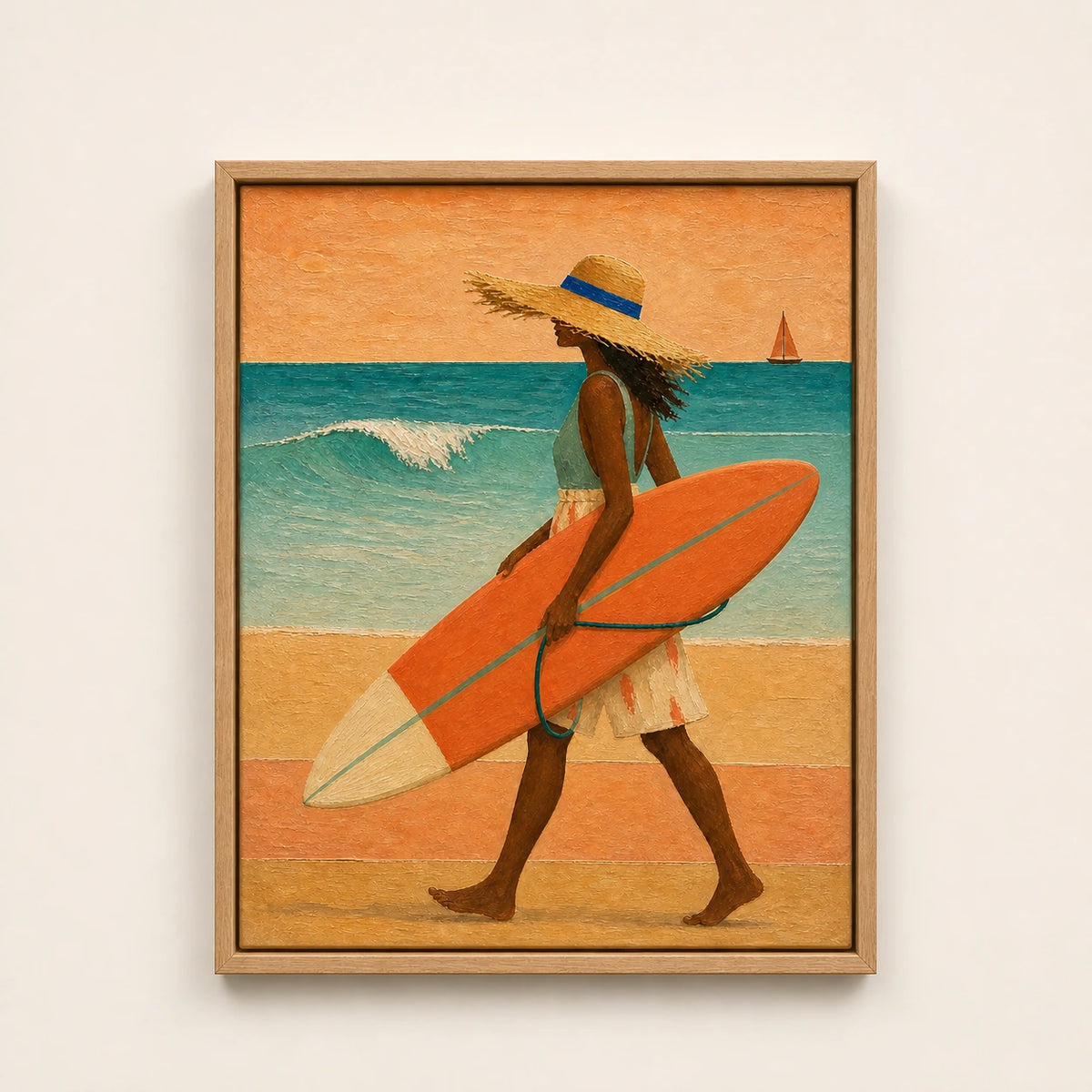 Hand-Painted Artwork | Coastal Stride [noon:detail:framed-front]