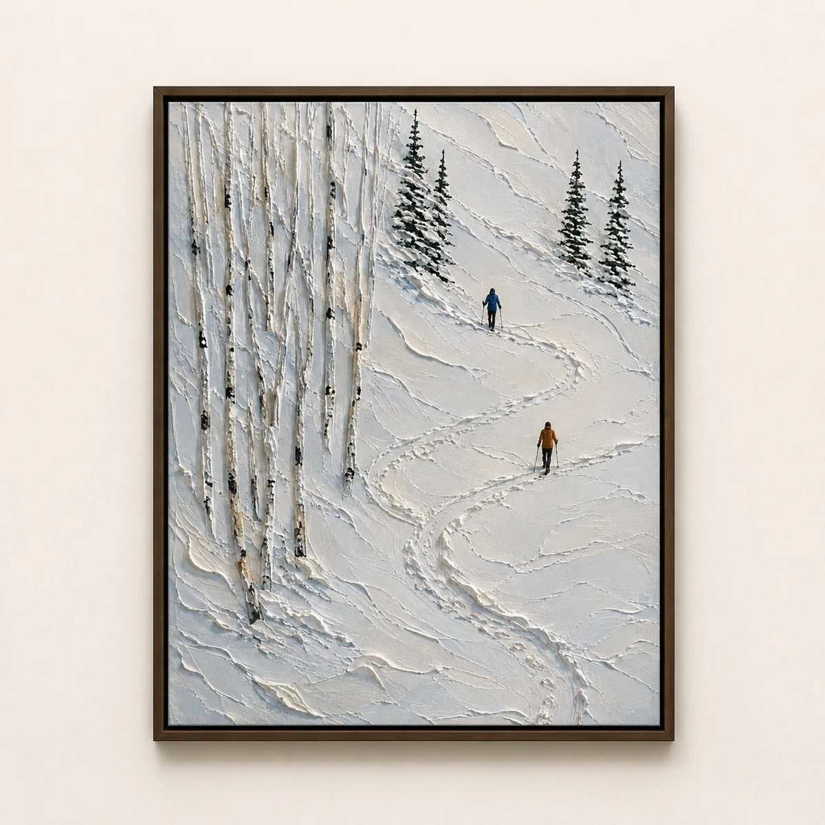Hand-Painted Artwork | Tracks Through Winte [noon:detail:framed-front]