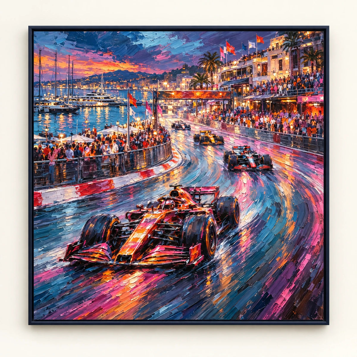 Hand-Painted Artwork | Harbor Grand Prix [noon:detail:framed-front]