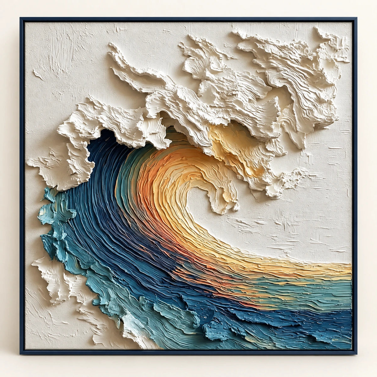 Hand-Painted Artwork | Amber Tide [noon:detail:framed-front]