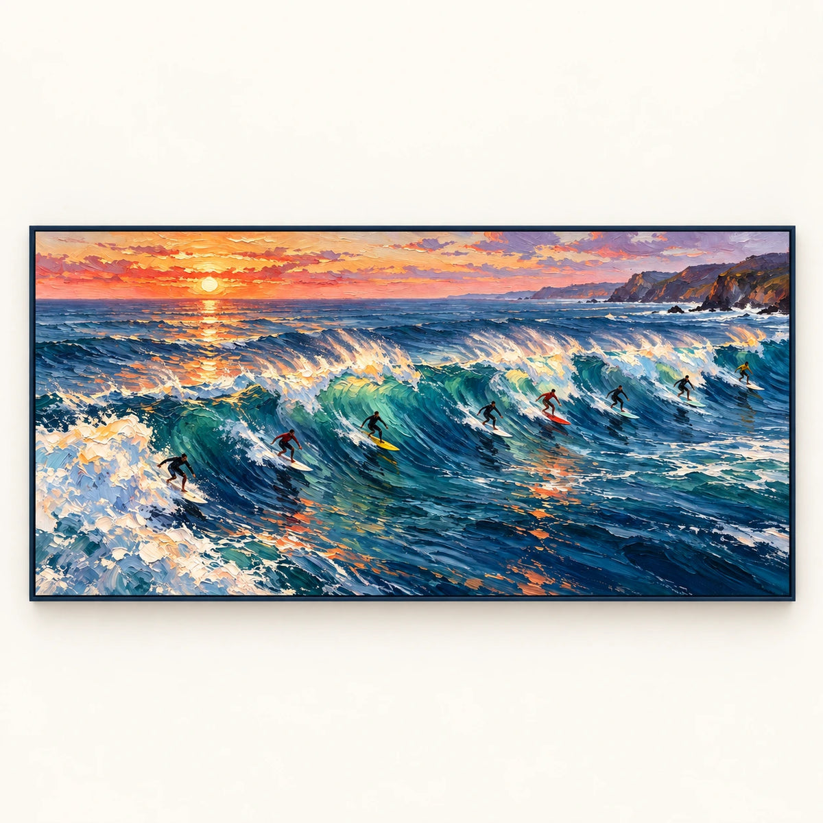Surf Beneath an Amber Sky