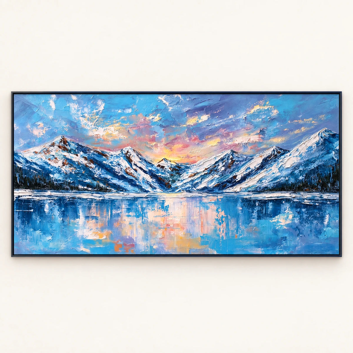 Alpine Lake at First Light [noon:detail:framed-front]