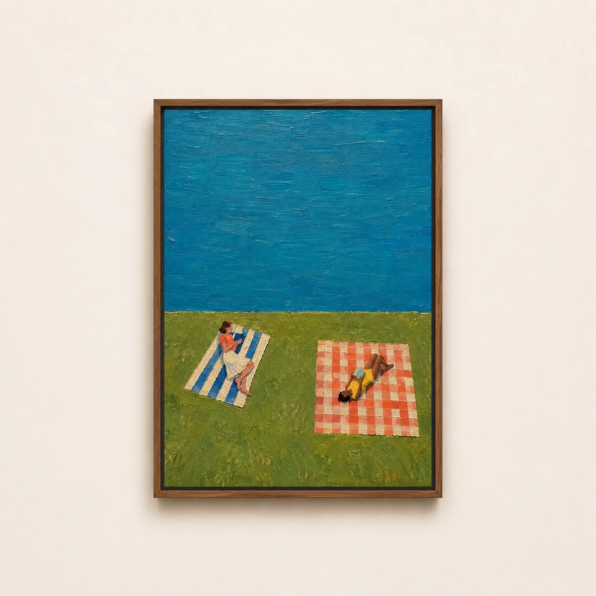 Hand-Painted Artwork | Blue Water, Open Afternoo [noon:detail:framed-front]
