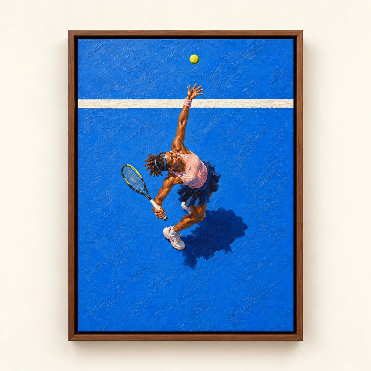 Hand-Painted Artwork | Tennis Under the Su [noon:detail:framed-front]