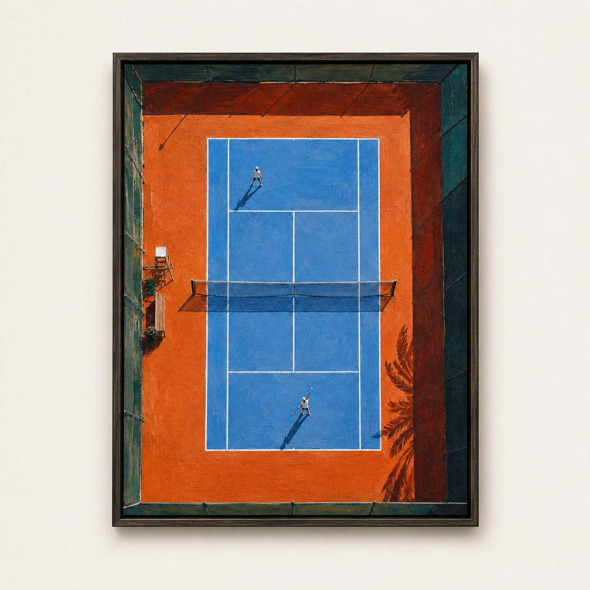 Hand-Painted Artwork | Tennis in Sunligh [noon:detail:framed-front]