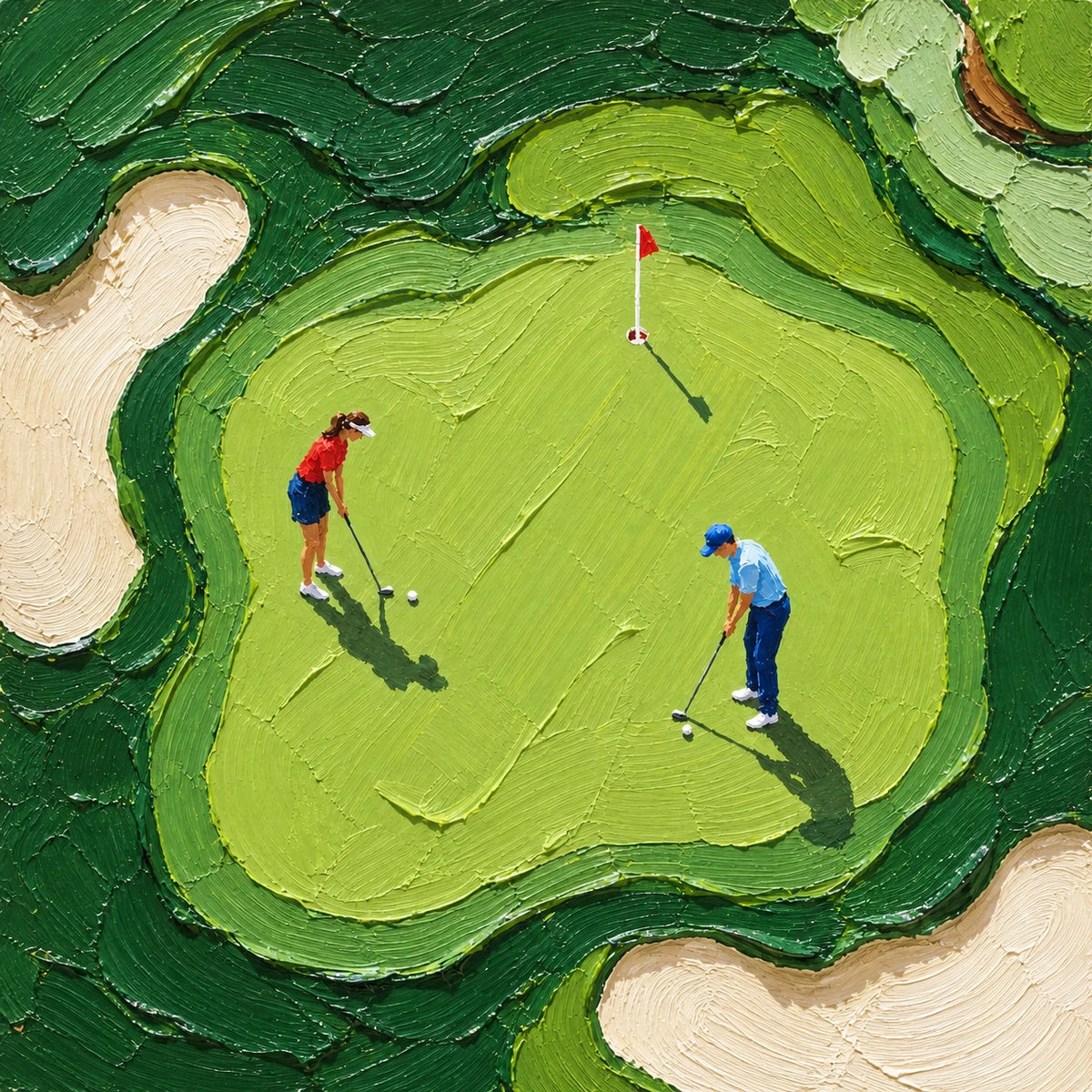 sunday on the green, artwork