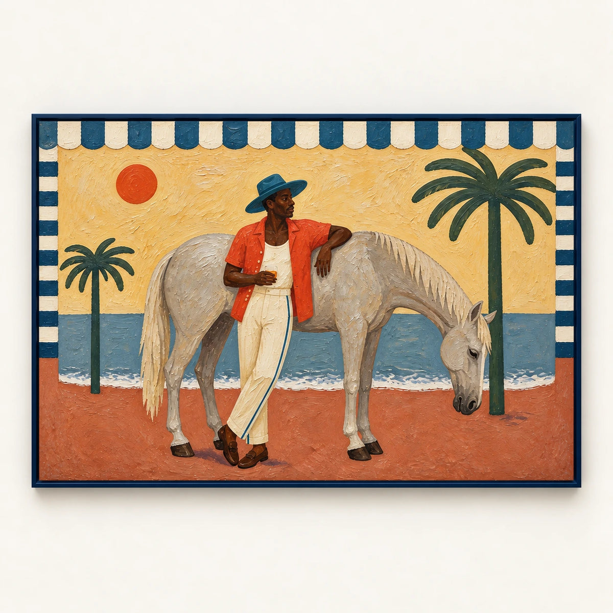Man and Horse by the Sea