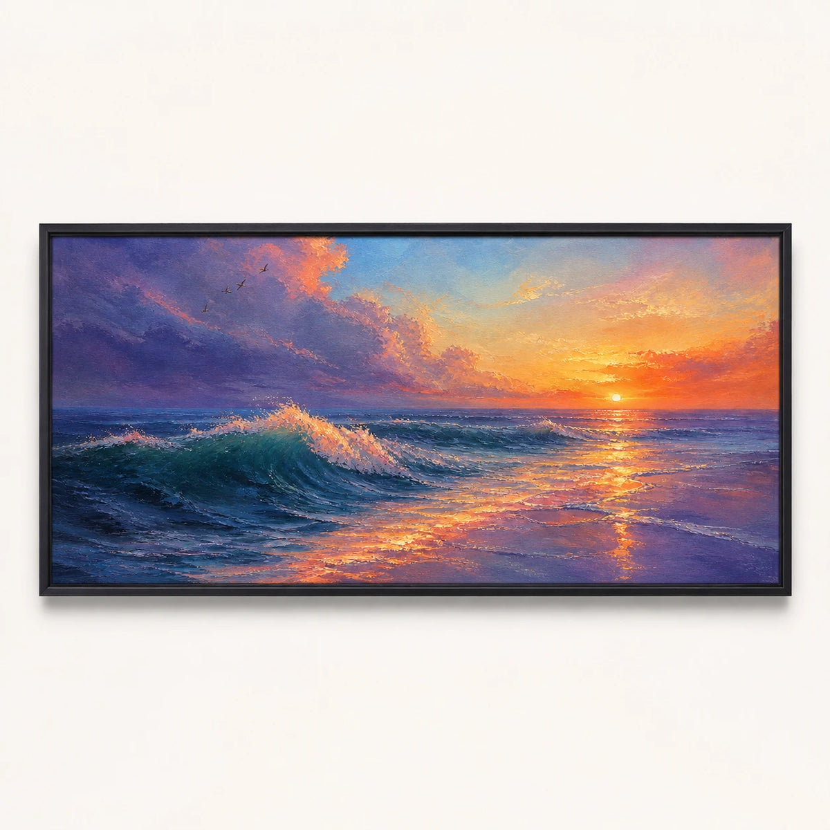 Hand-Painted Artwork | Open Water at Sundow [noon:detail:framed-front]