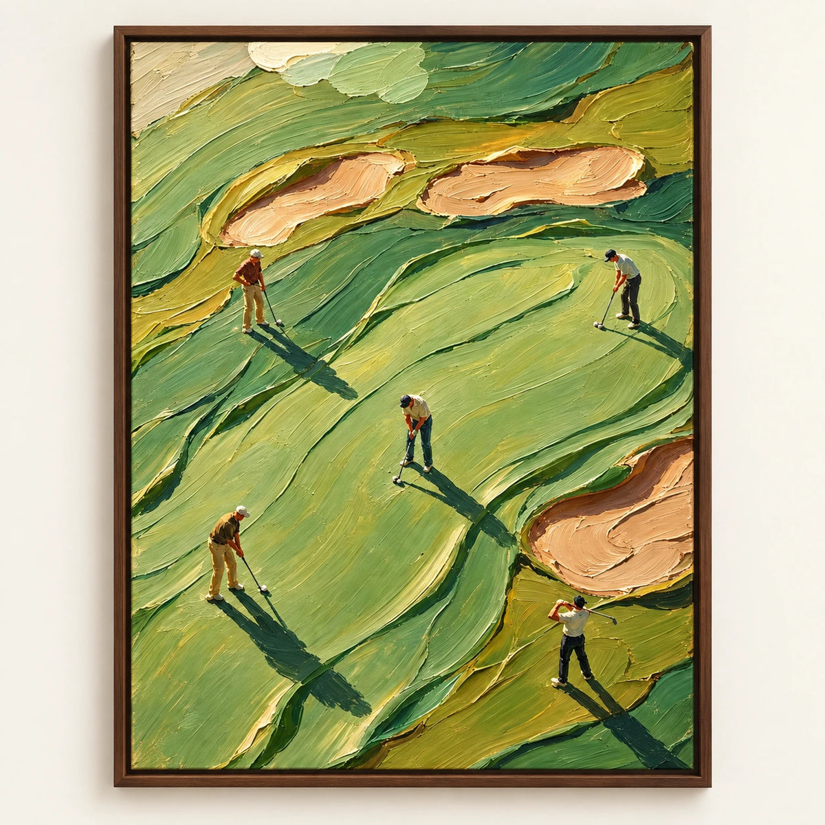 Hand-Painted Artwork | Green Fairway [noon:detail:framed-front]