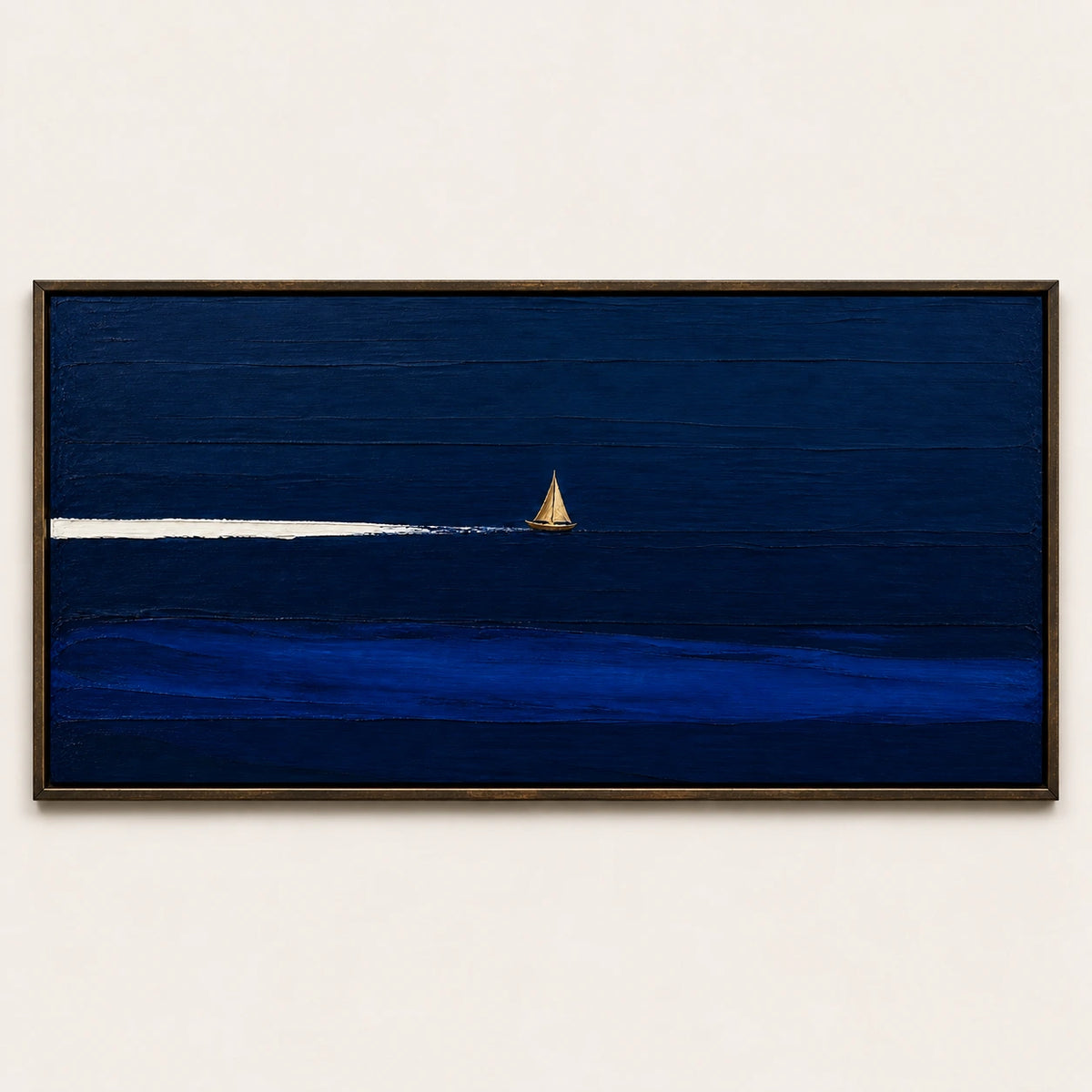 Lone Sail on Blue Horizon