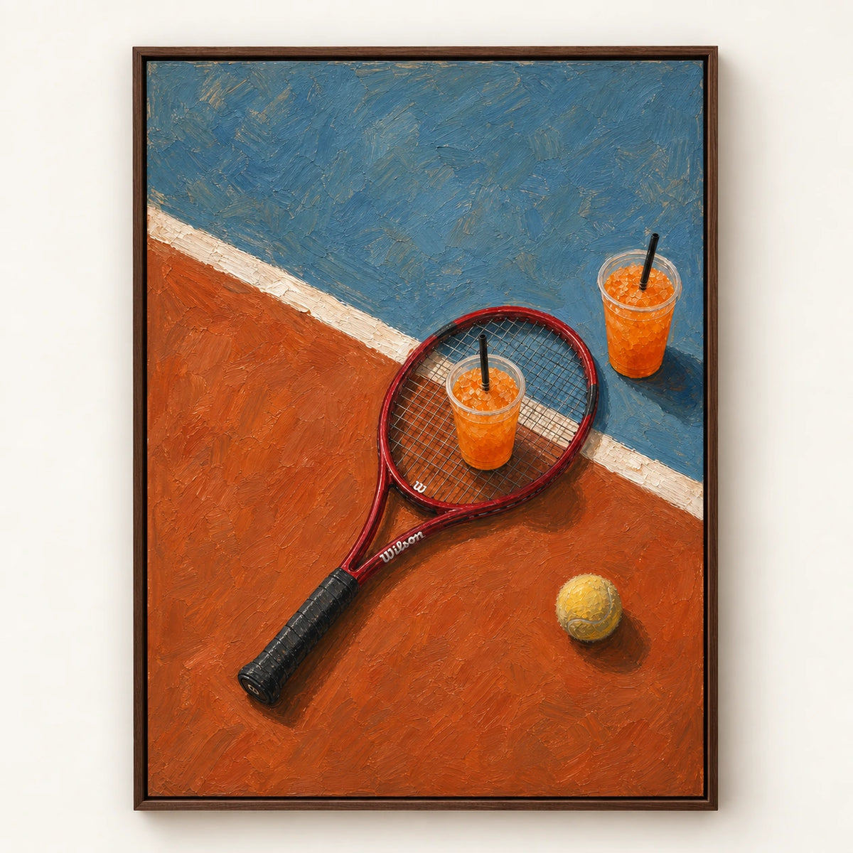 Hand-Painted Artwork | Tennis Court Refresh [noon:detail:framed-front]