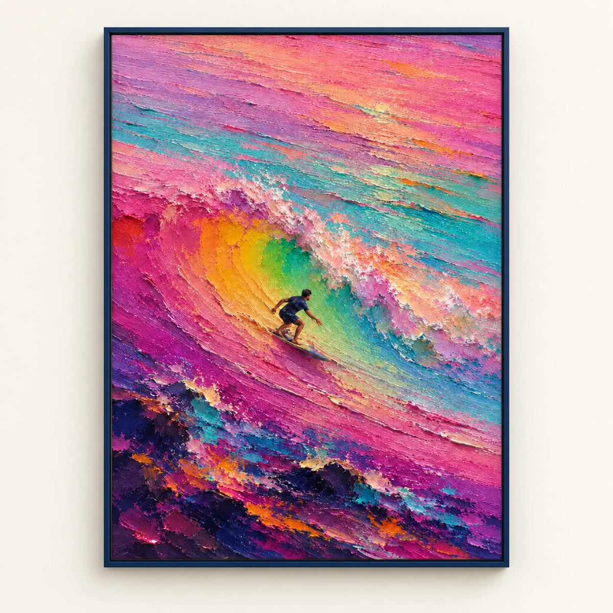 Hand-Painted Artwork | Riding the Color Break [noon:detail:framed-front]