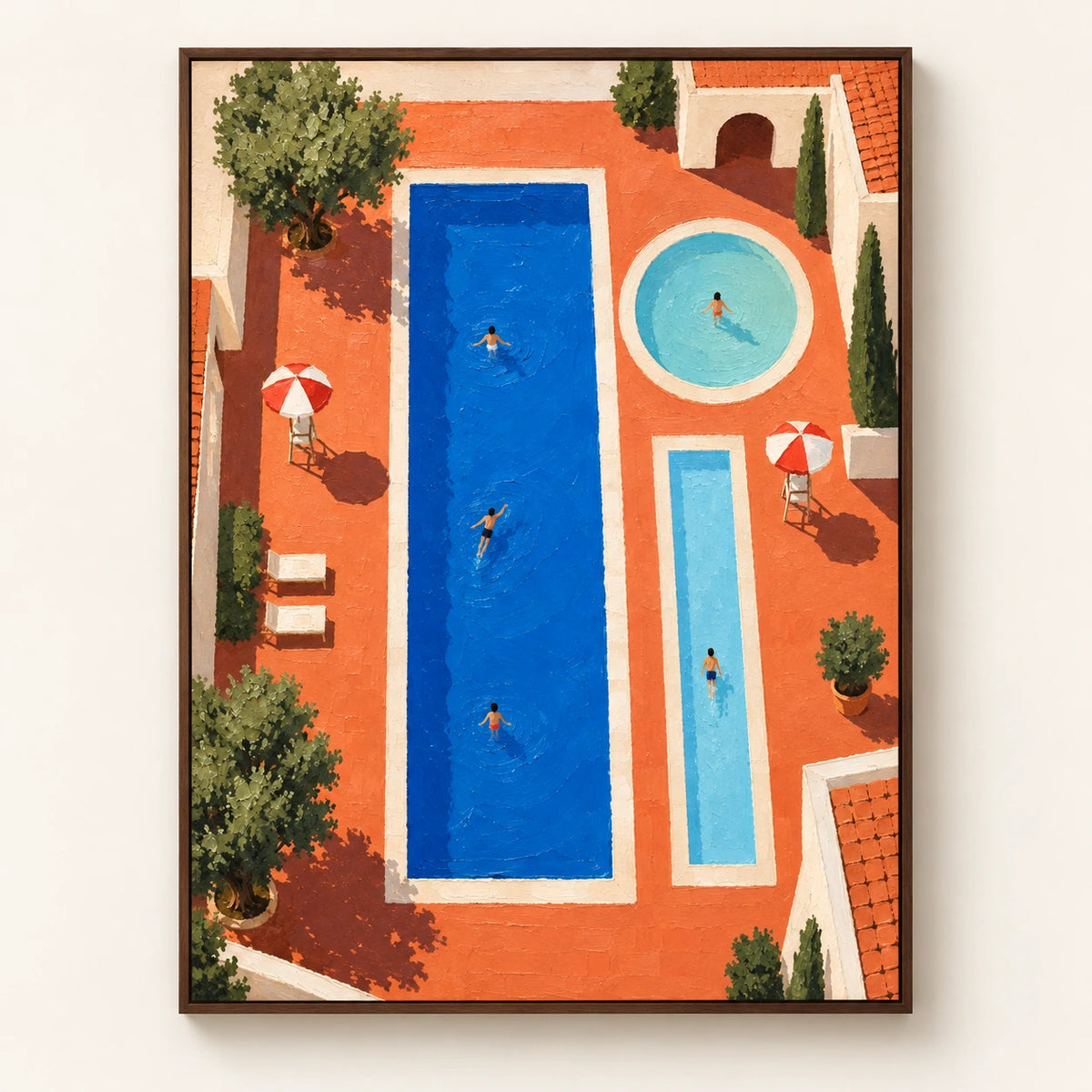 Terracotta Pool Lines [noon:detail:framed-front]