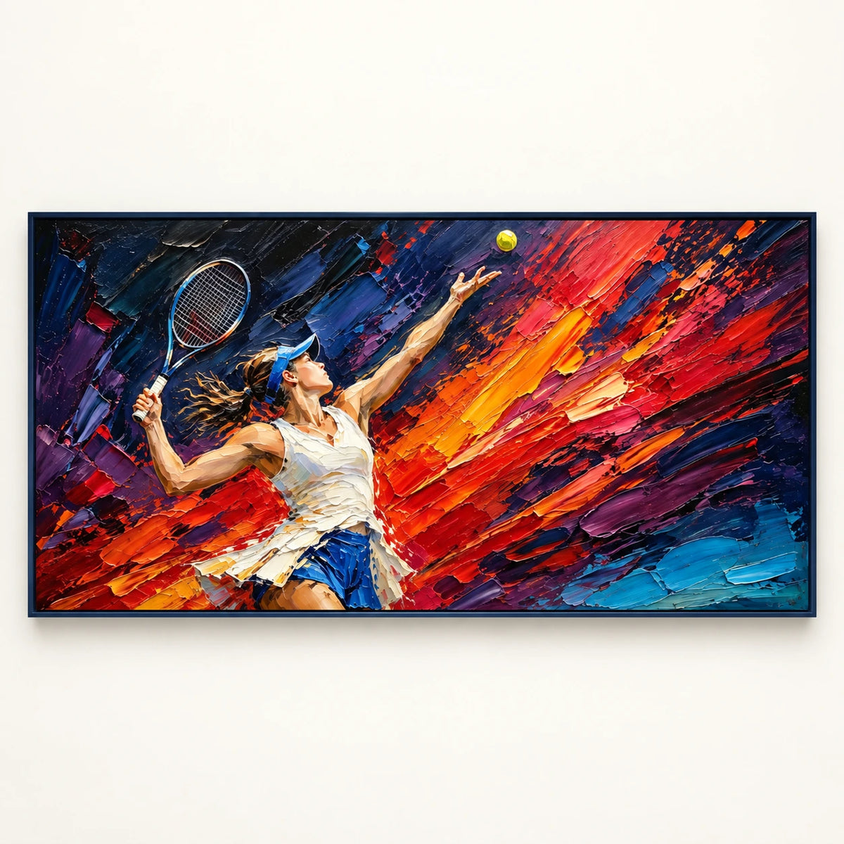 Hand-Painted Artwork | Tennis in Motio [noon:detail:framed-front]