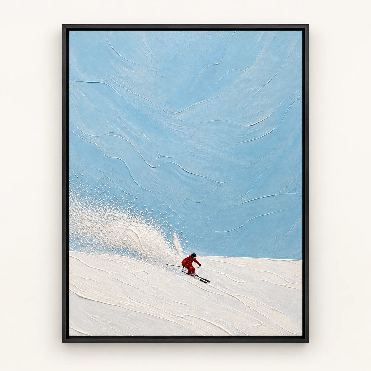 Hand-Painted Artwork | Red Desce [noon:detail:framed-front]