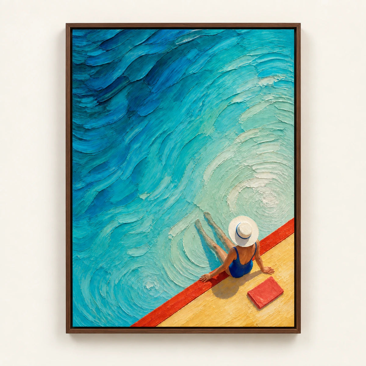 Hand-Painted Artwork | Poolside Drif [noon:detail:framed-front]