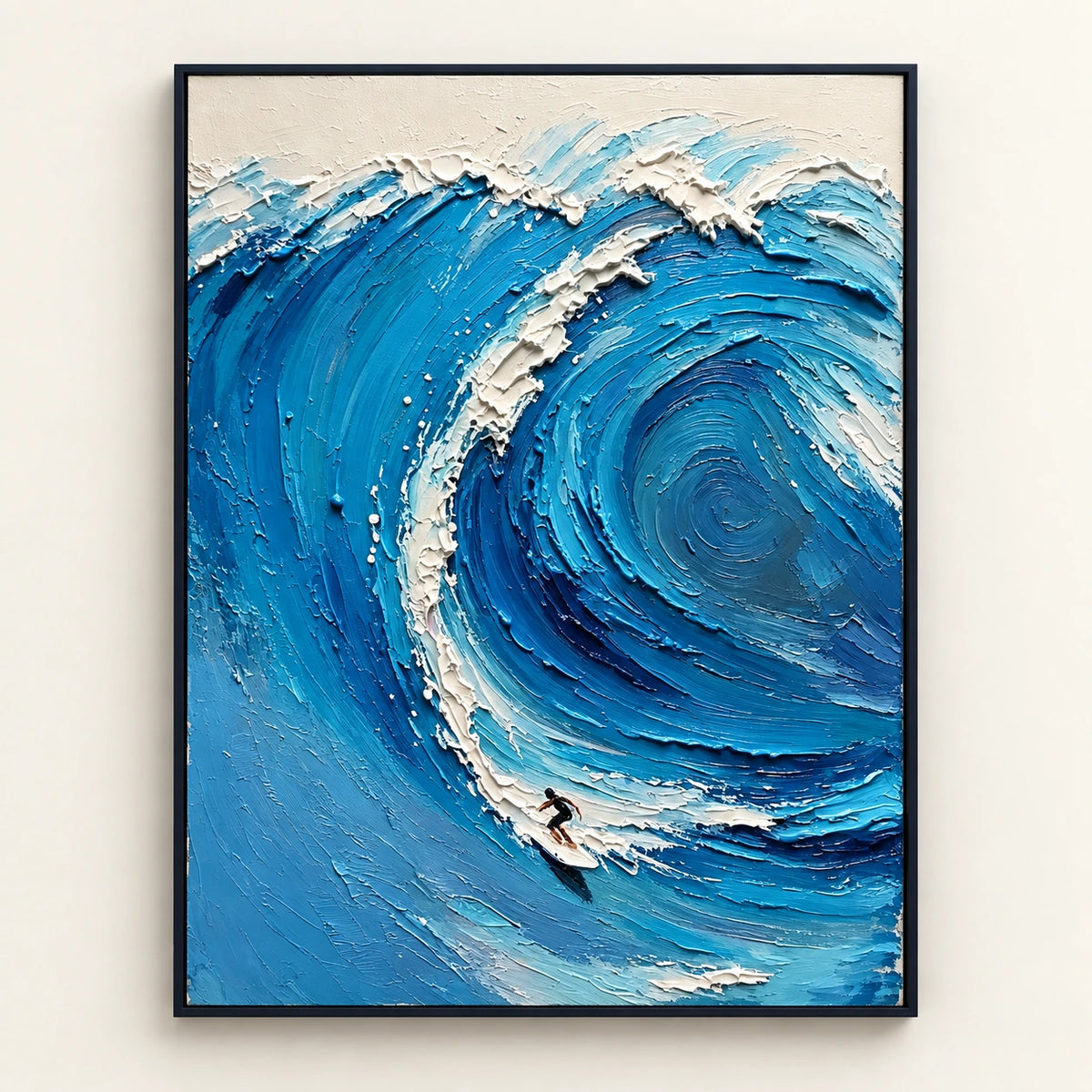 Hand-Painted Artwork | Blue Break [noon:detail:framed-front]