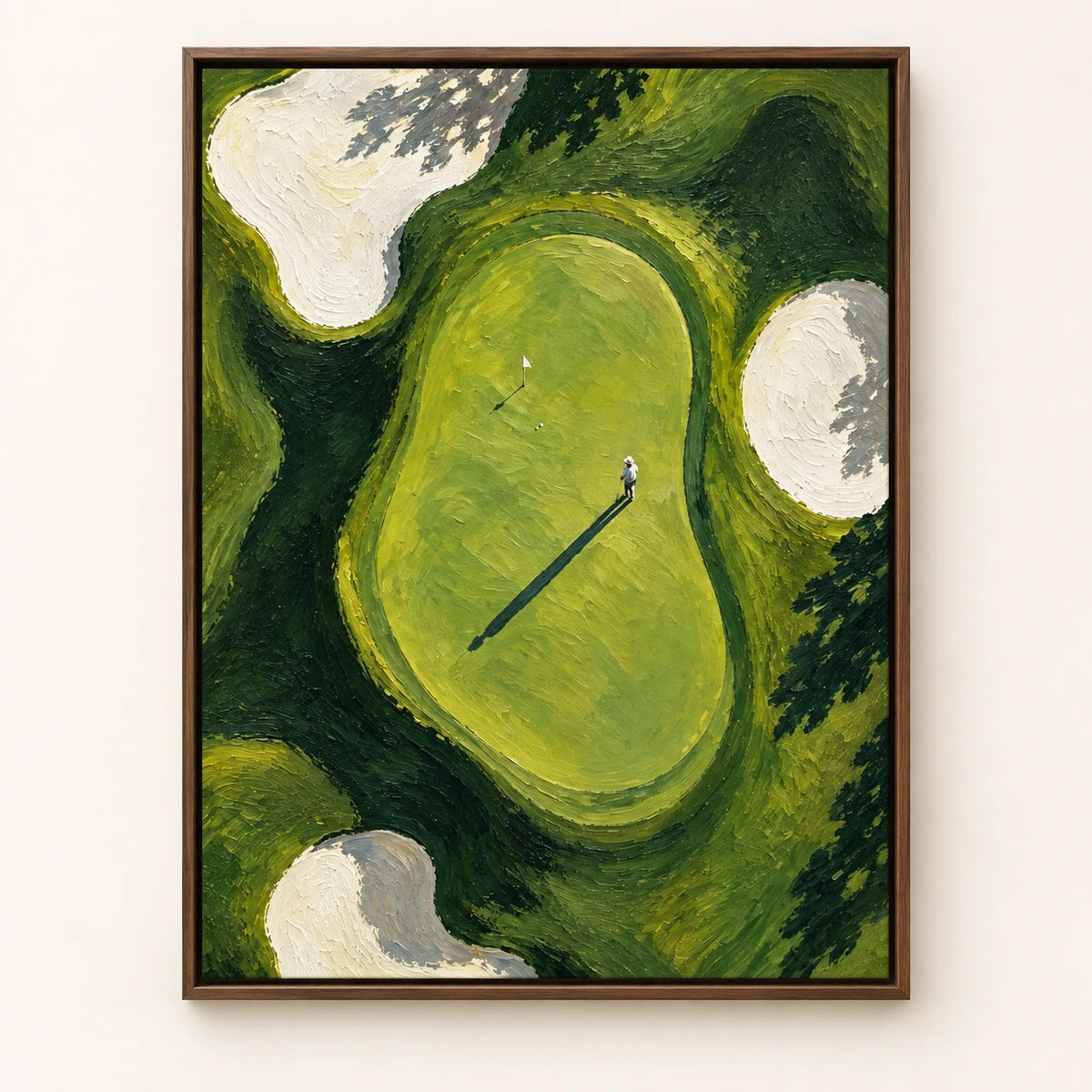 Hand-Painted Artwork | The Long Fairway [noon:detail:framed-front]
