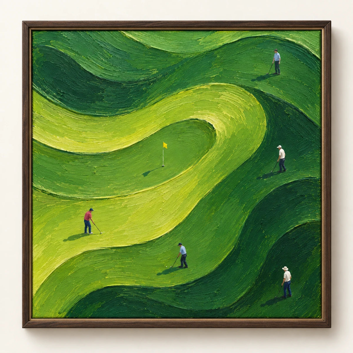 Hand-Painted Artwork | Rolling Greens [noon:detail:framed-front]