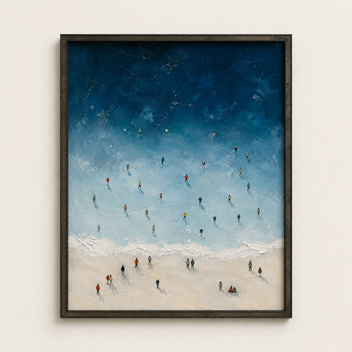 Hand-Painted Artwork | Along the Blue Shore [noon:detail:framed-front]