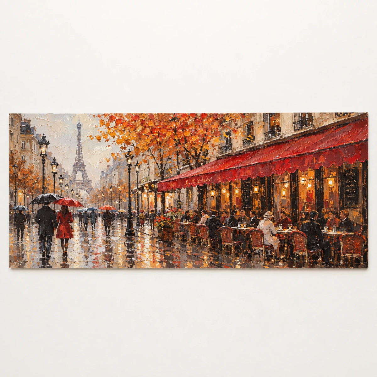 paris cafe in autumn, artwork