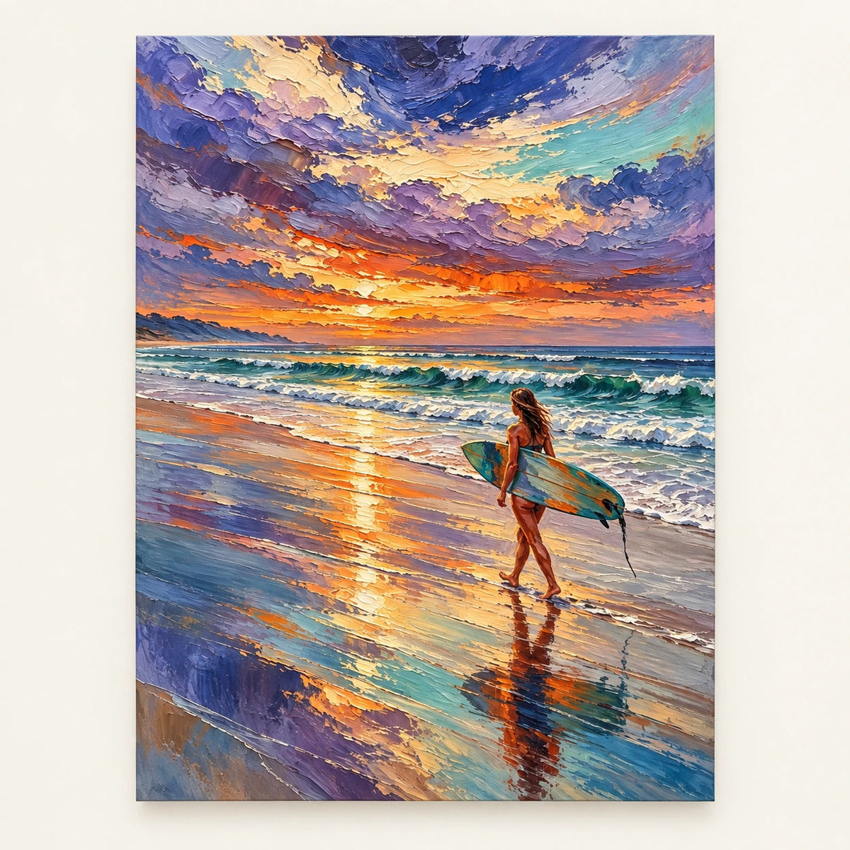 Hand-Painted Artwork | Surfboard at Sunse [noon:artwork]
