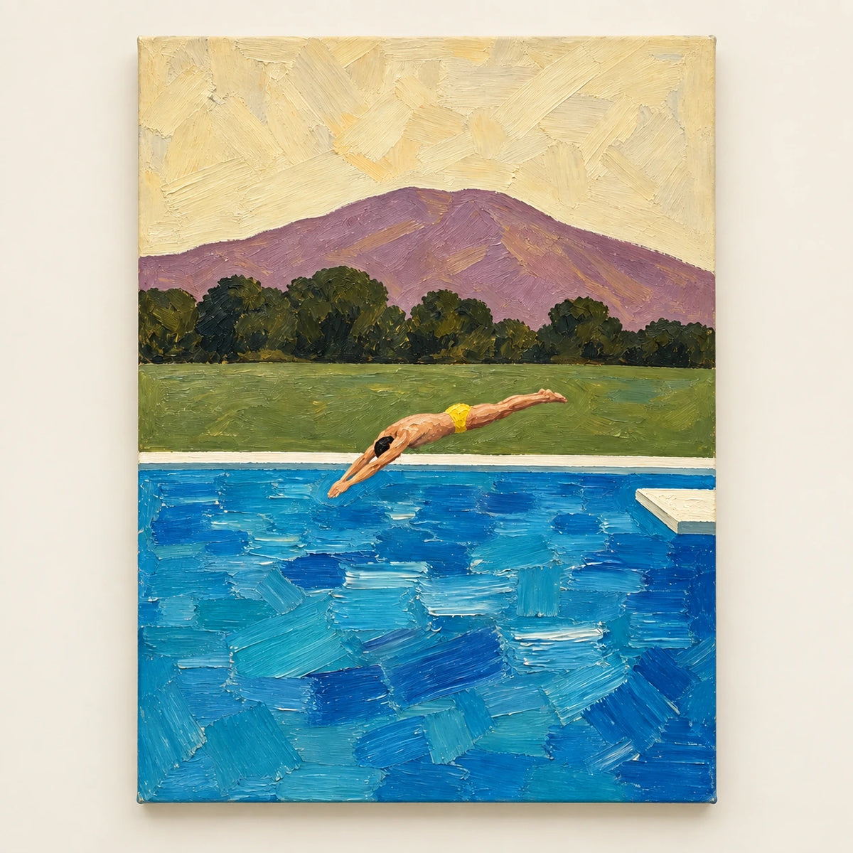 poolside dive, artwork