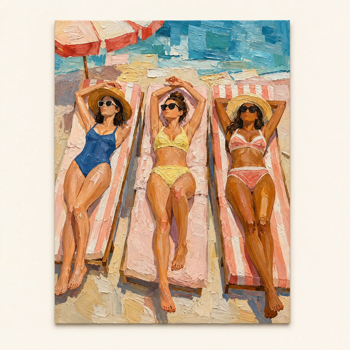 Hand-Painted Artwork | Sunlit Beach Loungers [noon:artwork]
