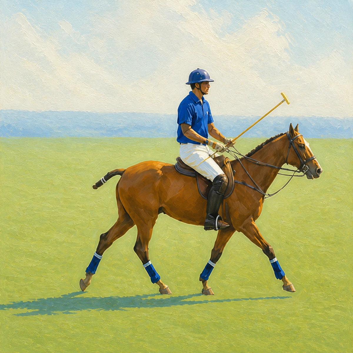 polo under open skies, paint texture