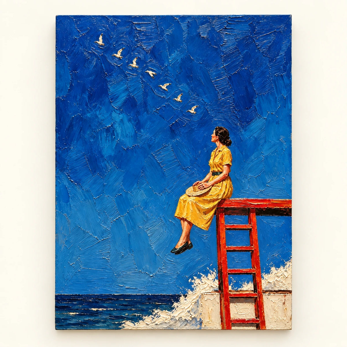 Hand-Painted Artwork | Seabirds Above the Pie [noon:artwork]