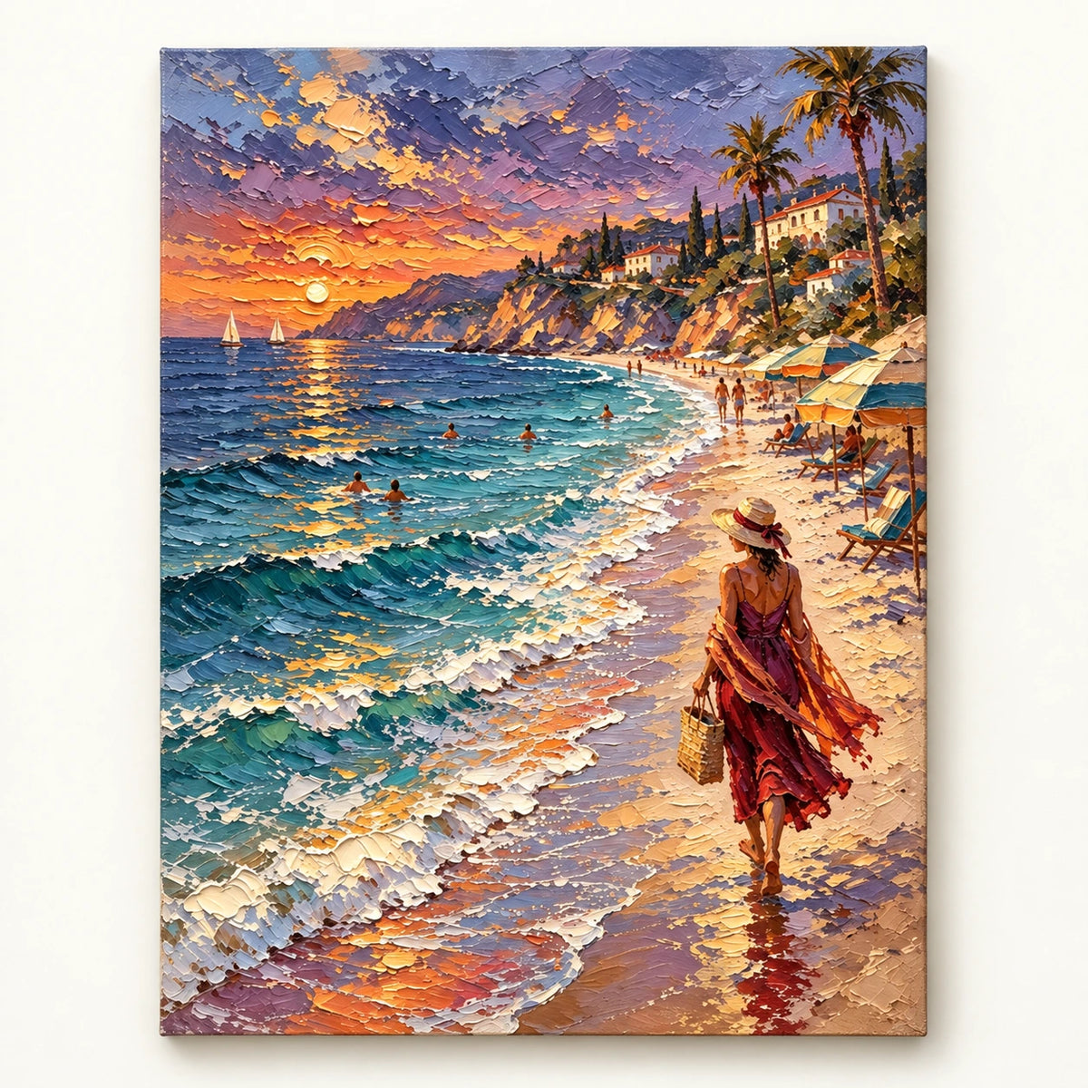 carmel sunset shore, artwork