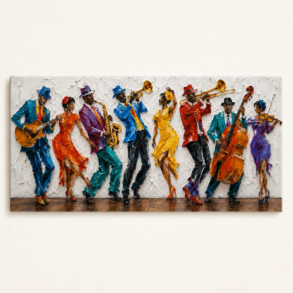 Hand-Painted Artwork | Vibrant Jazz Ensemble [noon:artwork]