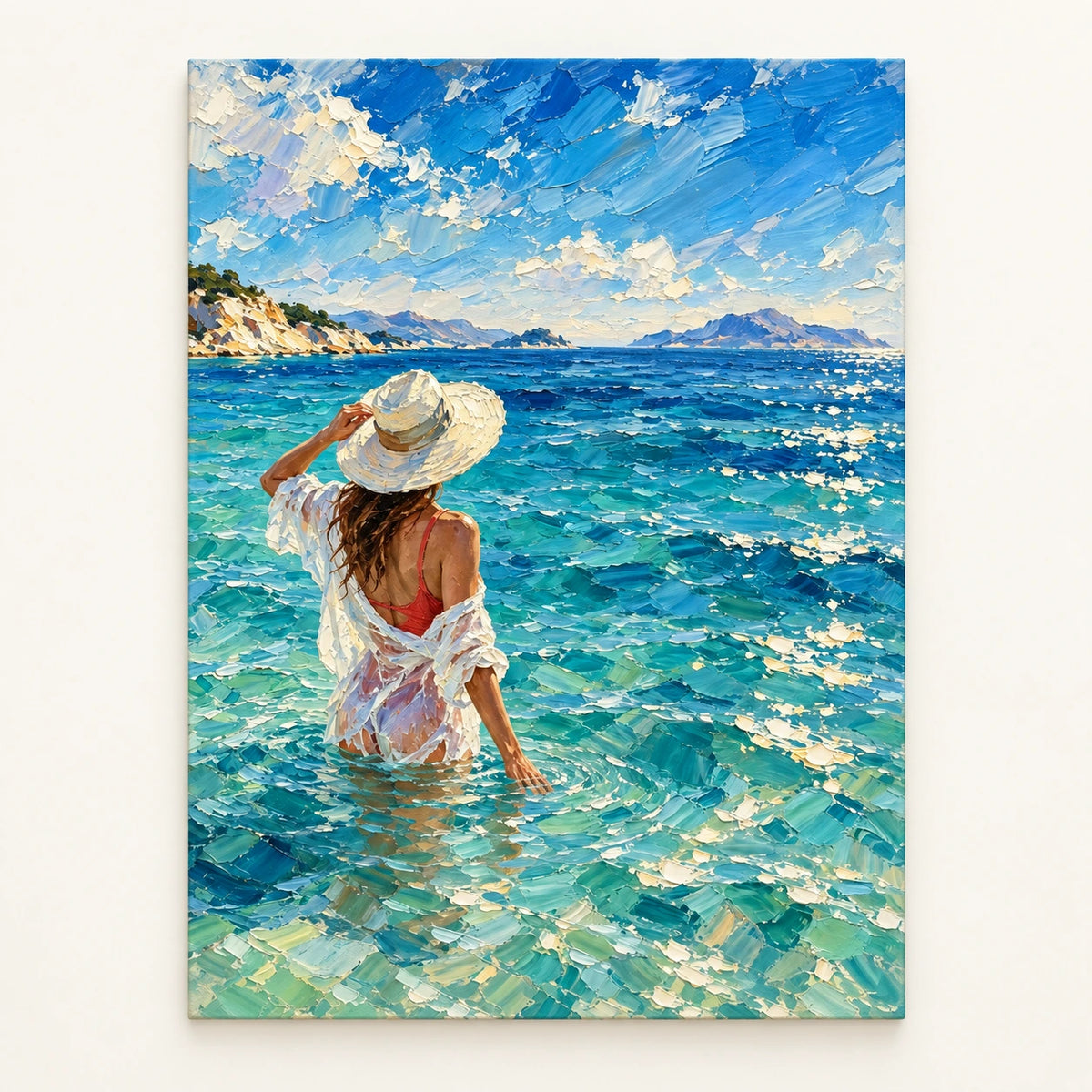 woman at the sea, artwork