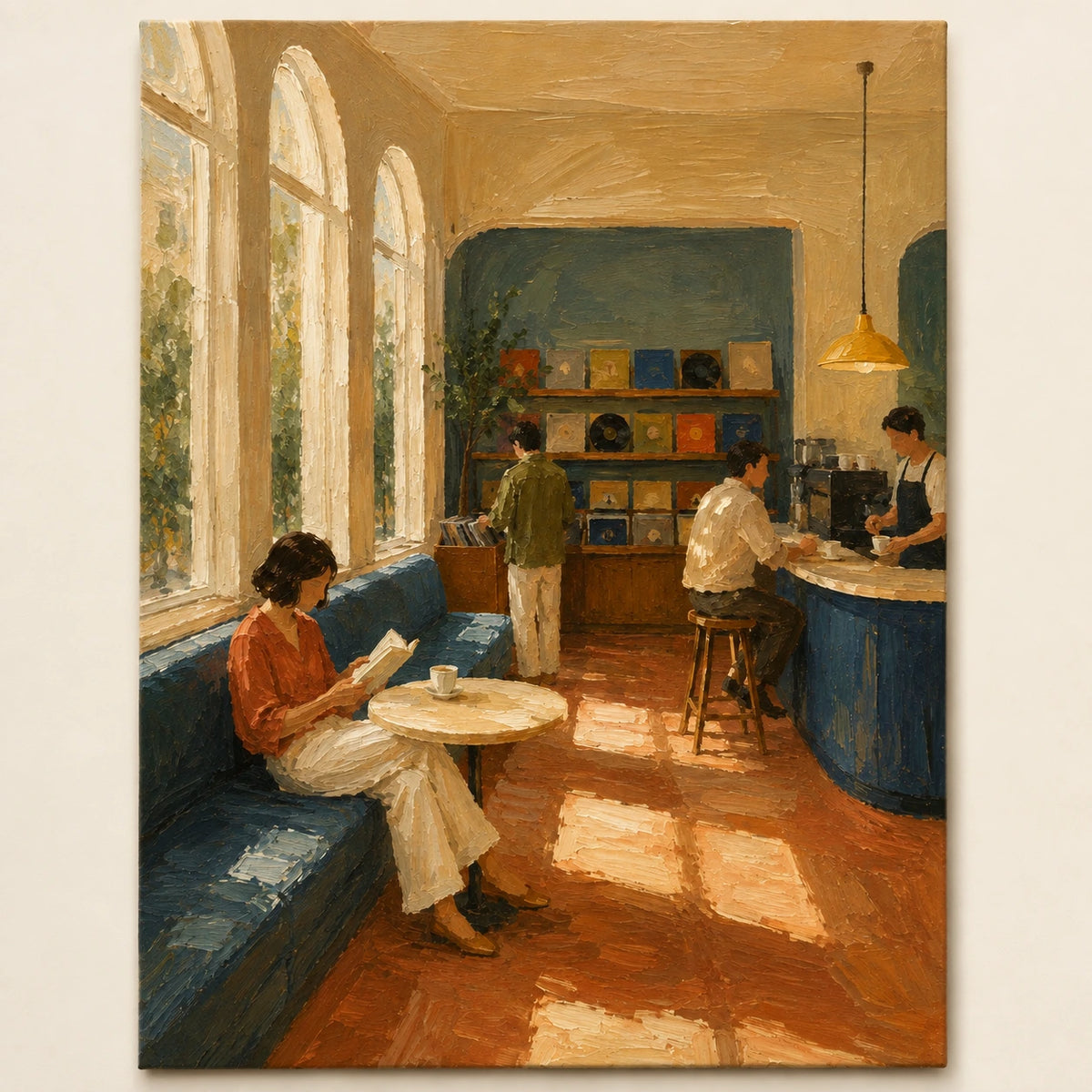 sunlit record café, artwork