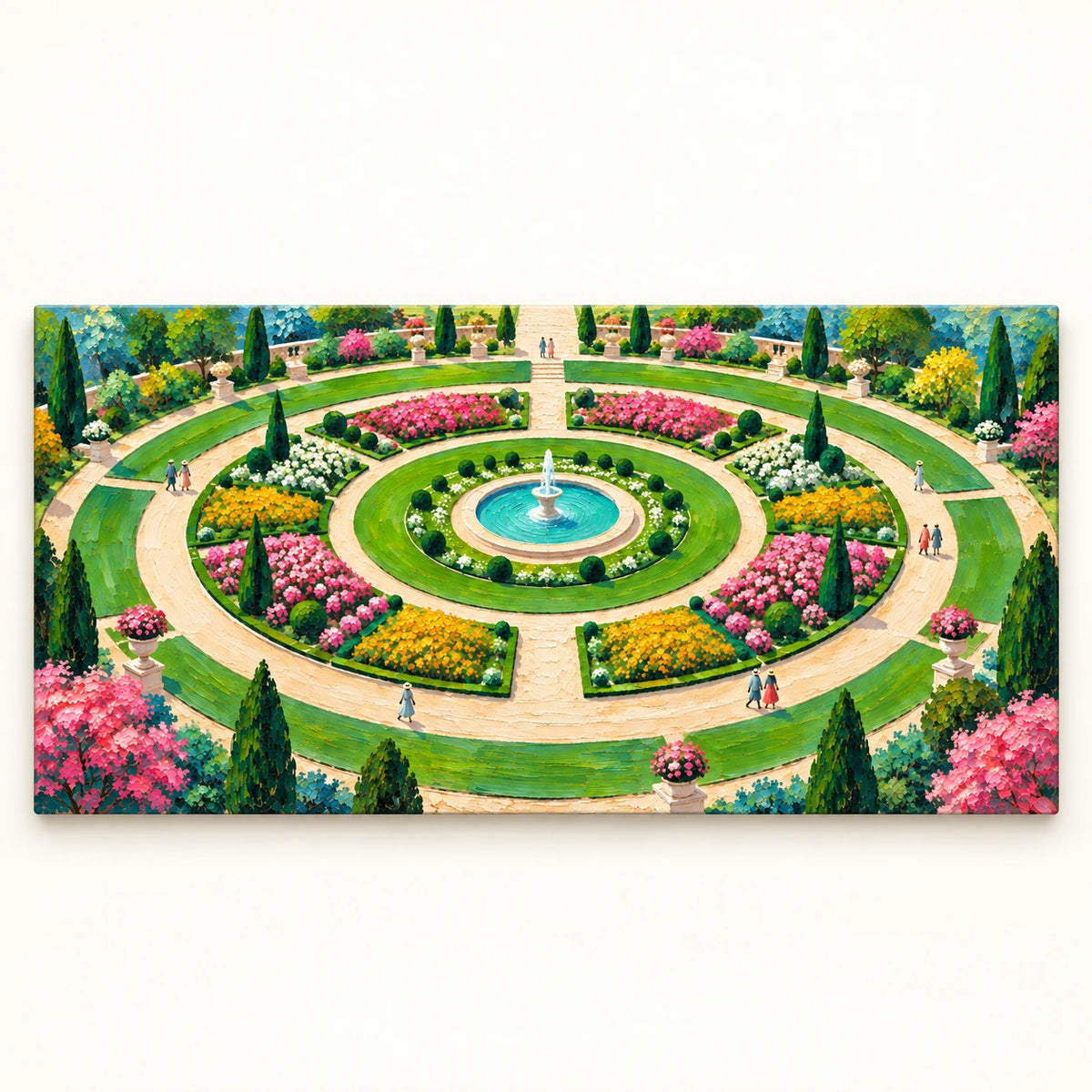 circular garden fountain, artwork