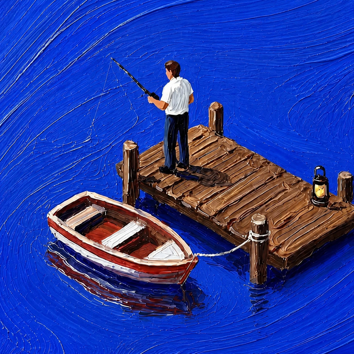 Hand-Painted Artwork | Cast Into Blue [noon:detail:composition]