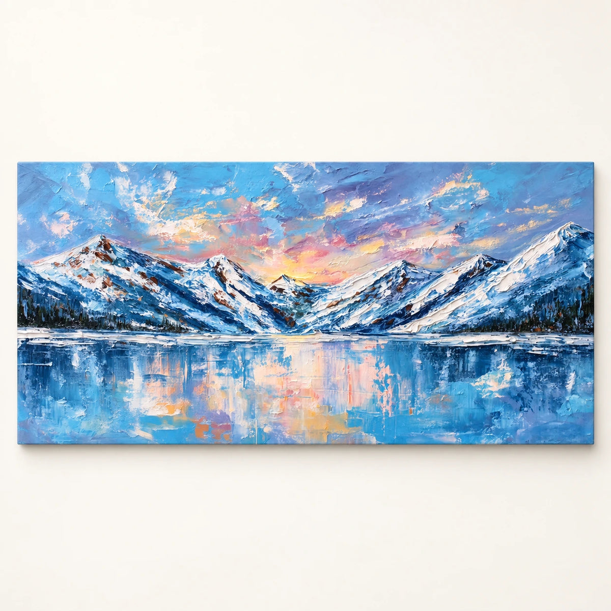 alpine lake at first light, artwork