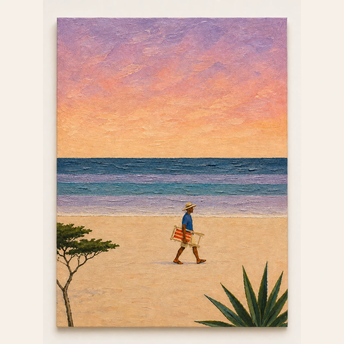 beach chair walk, artwork