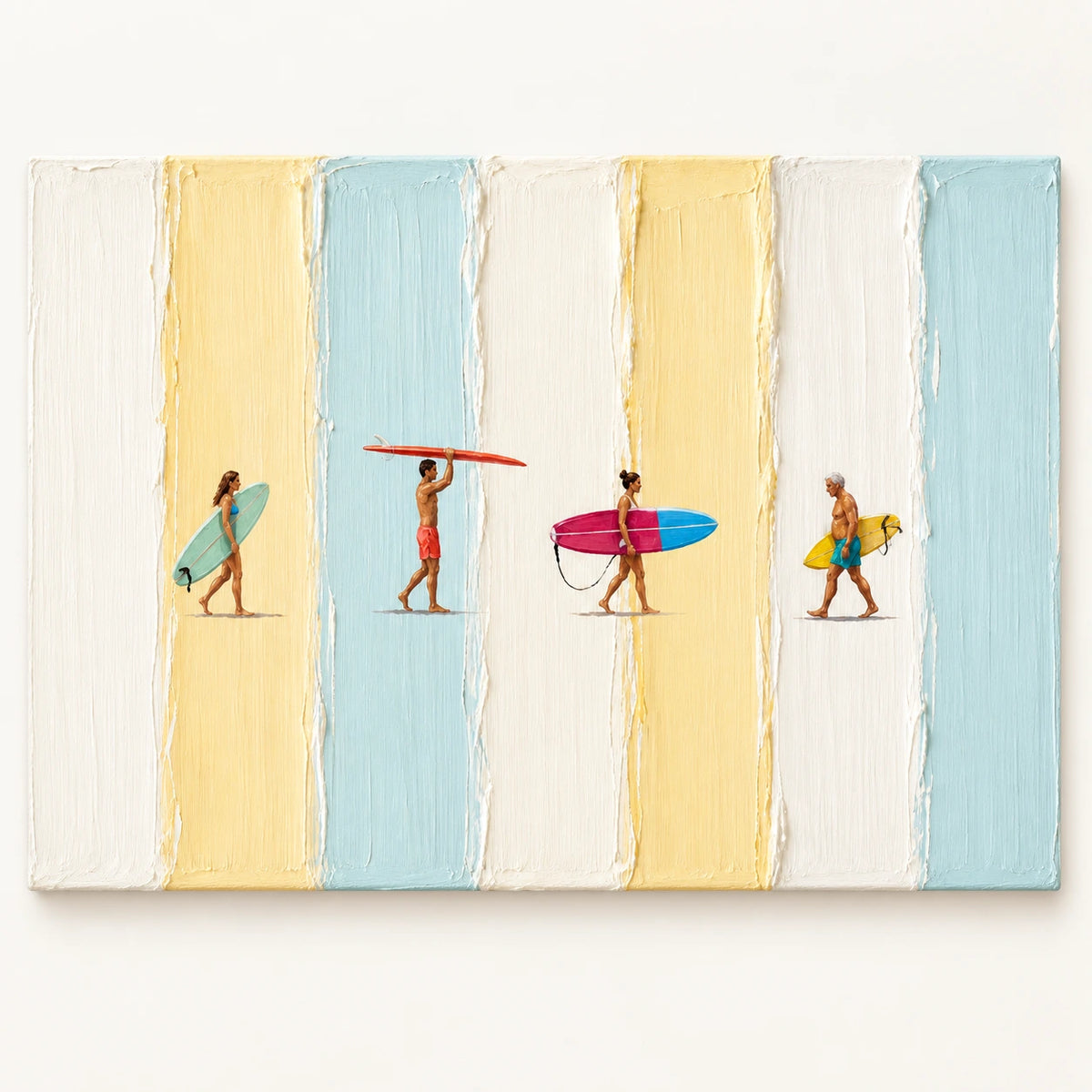 pastel surfboard parade, artwork