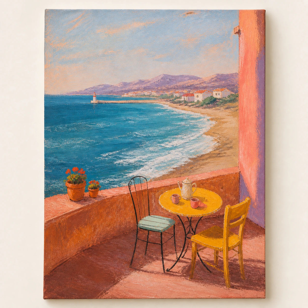 Hand-Painted Artwork | Morning by the Blue Bay [noon:artwork]