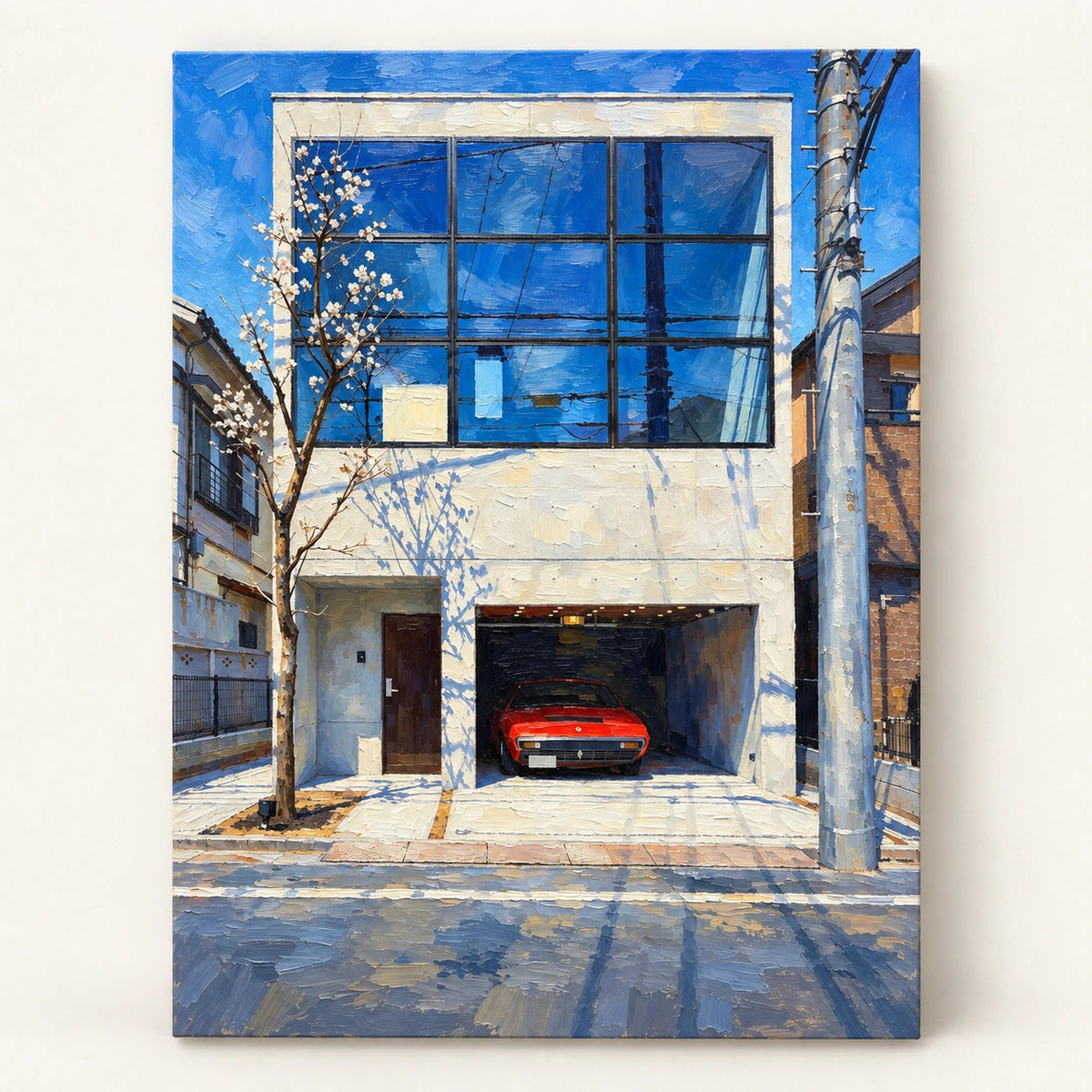 window in the blue city, artwork