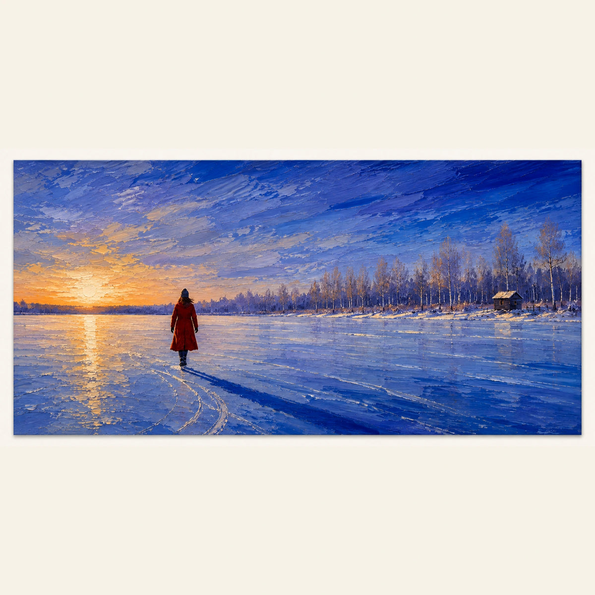 Hand-Painted Artwork | Winter Lake Walk [noon:artwork]