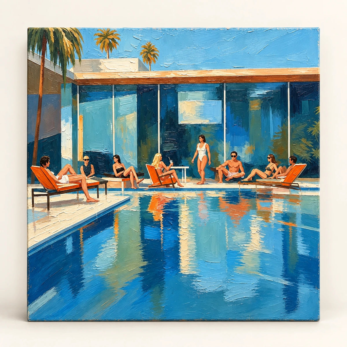 Hand-Painted Artwork | Poolside Palm Retrea [noon:artwork]