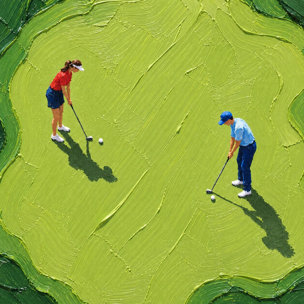 Hand-Painted Artwork | Sunday on the Green [noon:detail:composition]