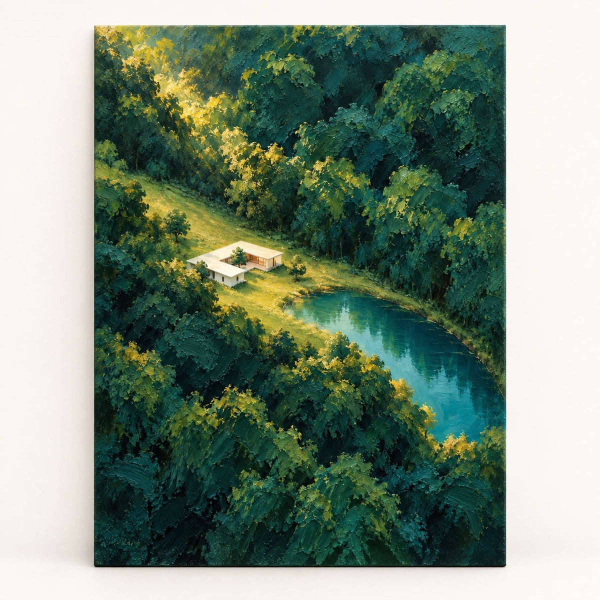 forest pond retreat, artwork