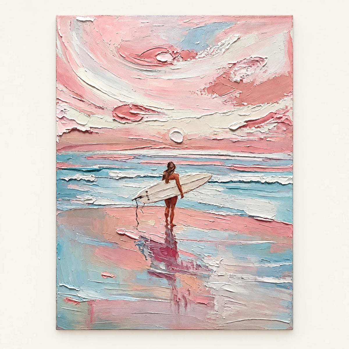 surfing into pink tide, artwork